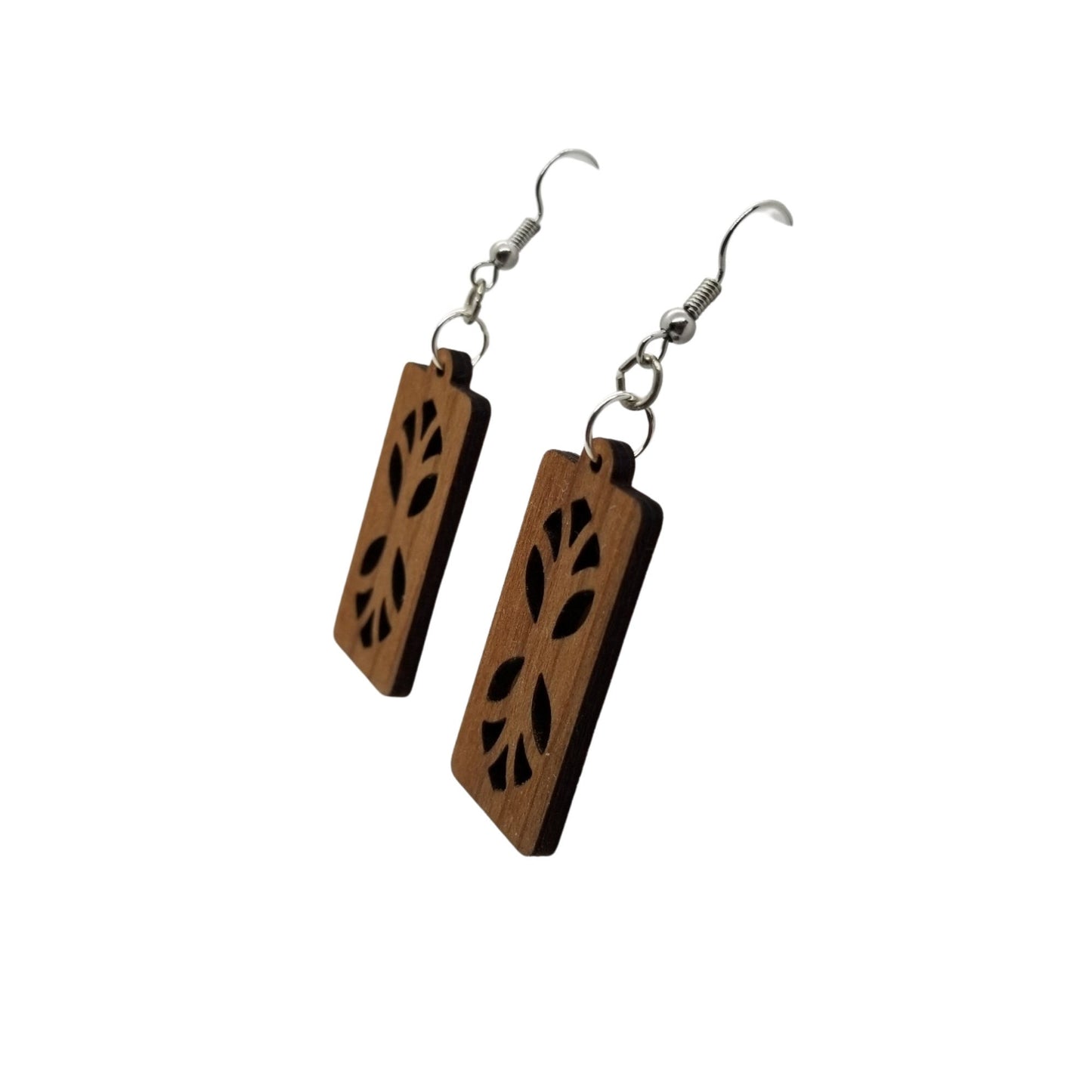 Wood Earrings - Cutout Branches or Tree Earrings - Dangle Earrings - CA Souvenir Keepsake - Anniversary Gift