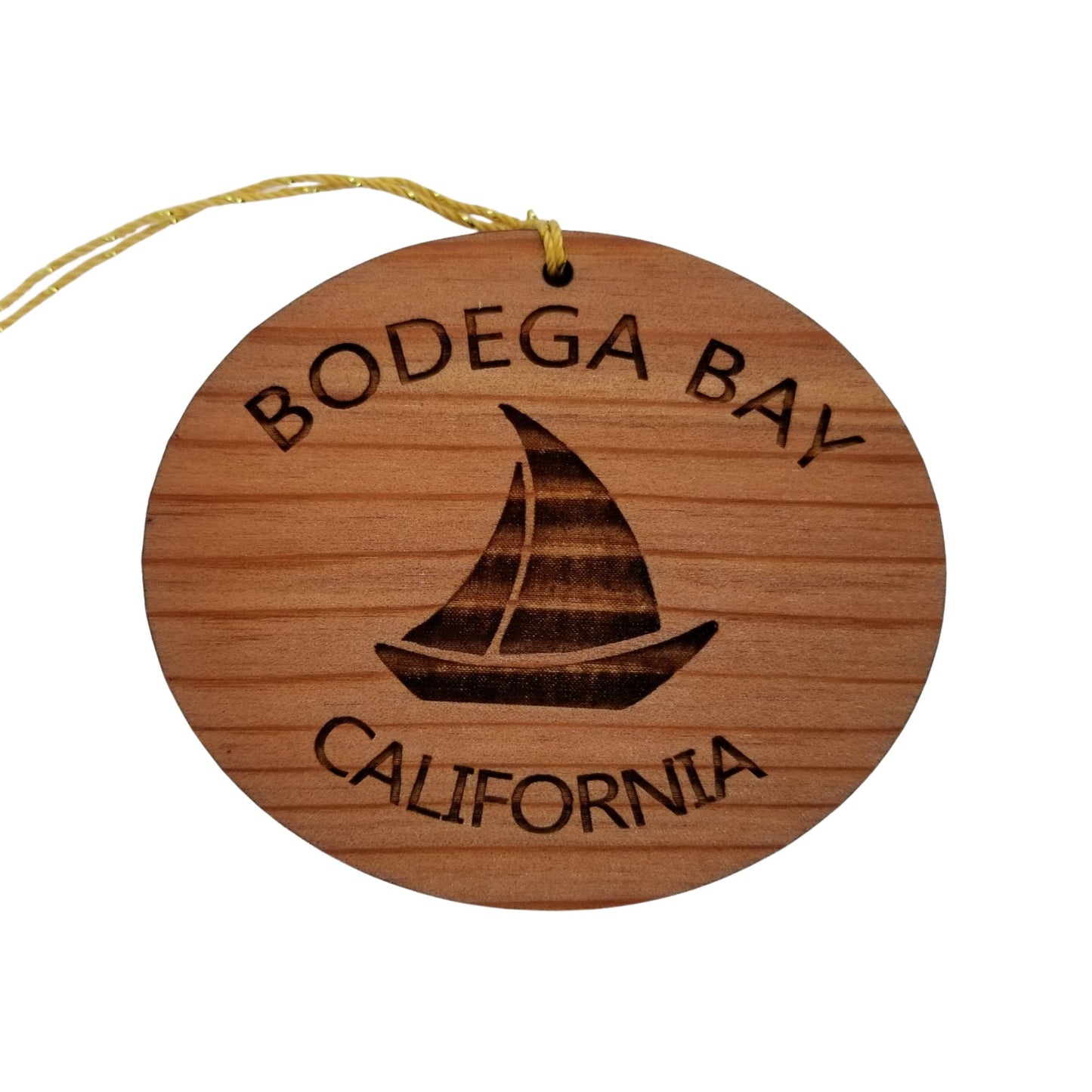 Wholesale Bodega Bay California Ornament - Wood CA Souvenir Sailing Sailboat