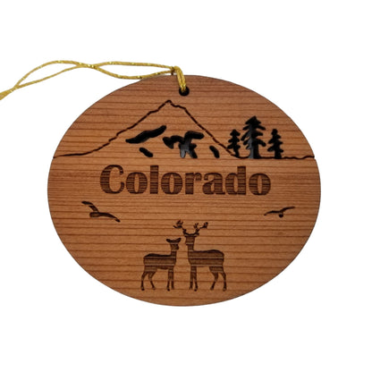 Wholesale Colorado Ornament - Mountains Trees Birds Deer - Wood Colorado Souvenir