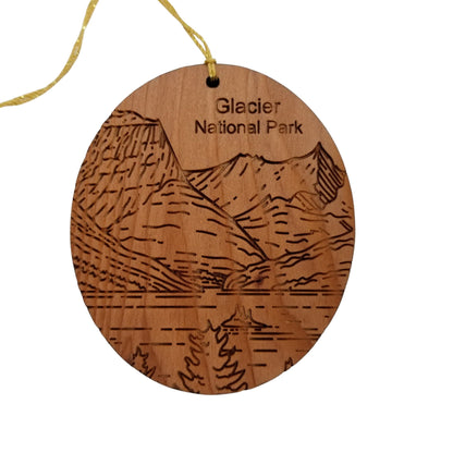 Wholesale Glacier National Park Ornament - Saint Mary Lake Wild Goose Island Wood Souvenir