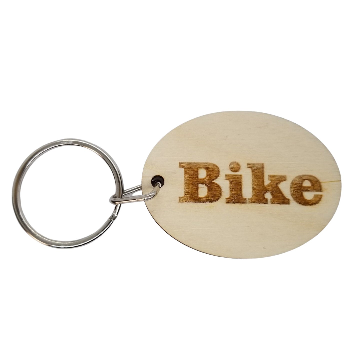 Bike Wood Keychain Key Ring Keychain Gift - Key Chain Key Tag Key Ring Key Fob - Bike Text Key Marker