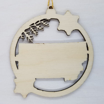 Wholesale Montana Ornament - State Shape with Snowflakes Cutout MT Souvenir