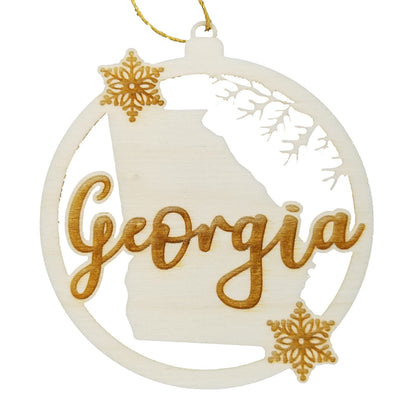 Wholesale Georgia Ornament - State Shape with Snowflakes Cutout GA Souvenir