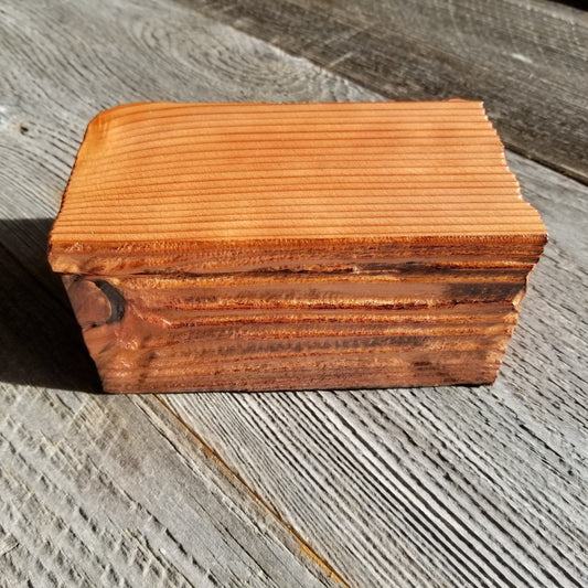 Wood Jewelry Box Burl Redwood Rustic Handmade California Storage Live Edge #401 5th Anniversary Gift Christmas Present 4 x 6 Box