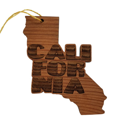 Wholesale California State Christmas Ornament Bubble Spellout Letters Wood Souvenir