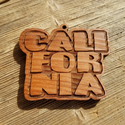 Wholesale California Spellout Bubble Letters Wood Souvenir Christmas Ornament