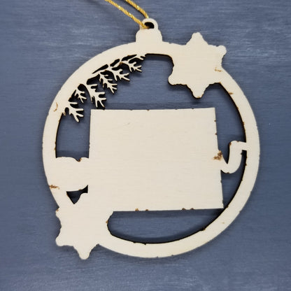 Wholesale Wyoming Ornament - State Shape with Snowflakes Cutout WY Souvenir