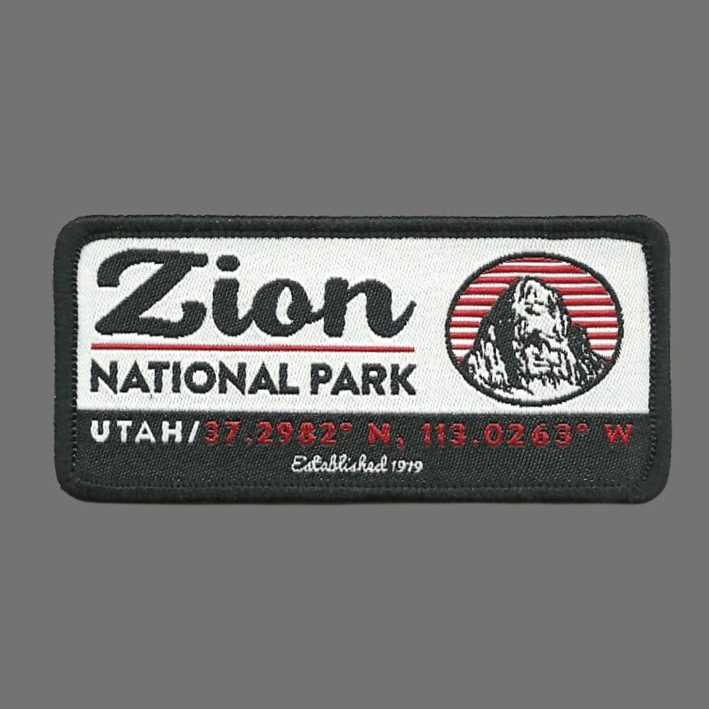 Utah Patch – UT Zion National Park - GPS Coordinates Travel Patch Iron On – Souvenir Patch – Applique – Travel Gift 3.25" Rock Formation