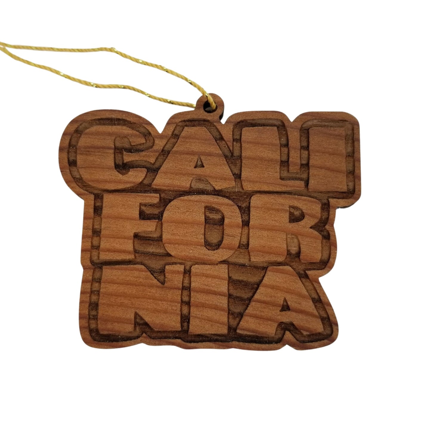 Wholesale California Spellout Bubble Letters Wood Souvenir Christmas Ornament