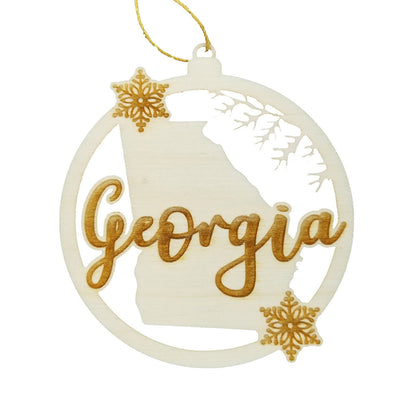 Wholesale Georgia Ornament - State Shape with Snowflakes Cutout GA Souvenir