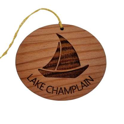 Wholesale Lake Champlain Ornament - Wood Souvenir Sailing Sailboat