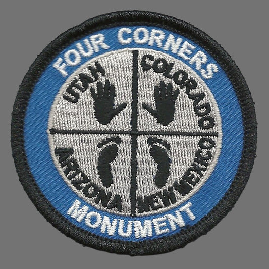 Four Corners Monument Patch – Iron On Utah Colorado Arizona New Mexico Borders - Travel Souvenir Badge Emblem 2.5"