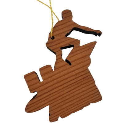 Wholesale California Surfer Surfing Christmas Ornament Wood Souvenir