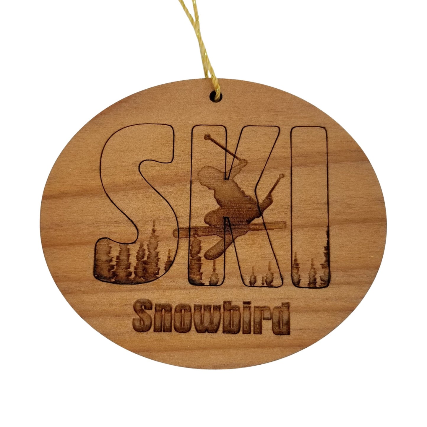 Wholesale Snowbird Utah Ski Ornament - Wood Souvenir Made in USA