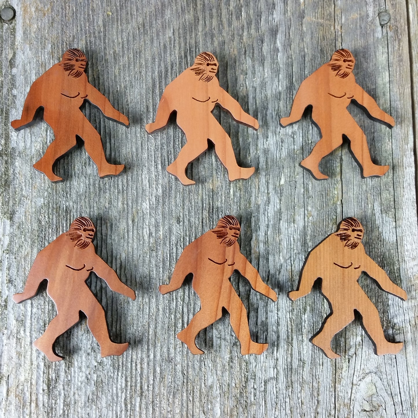 Bigfoot Magnet Sasquatch Redwood Souvenir Bigfoot Refrigerator Magnet Made in USA California Handmade Wood Sasquatch Redwood Magnet