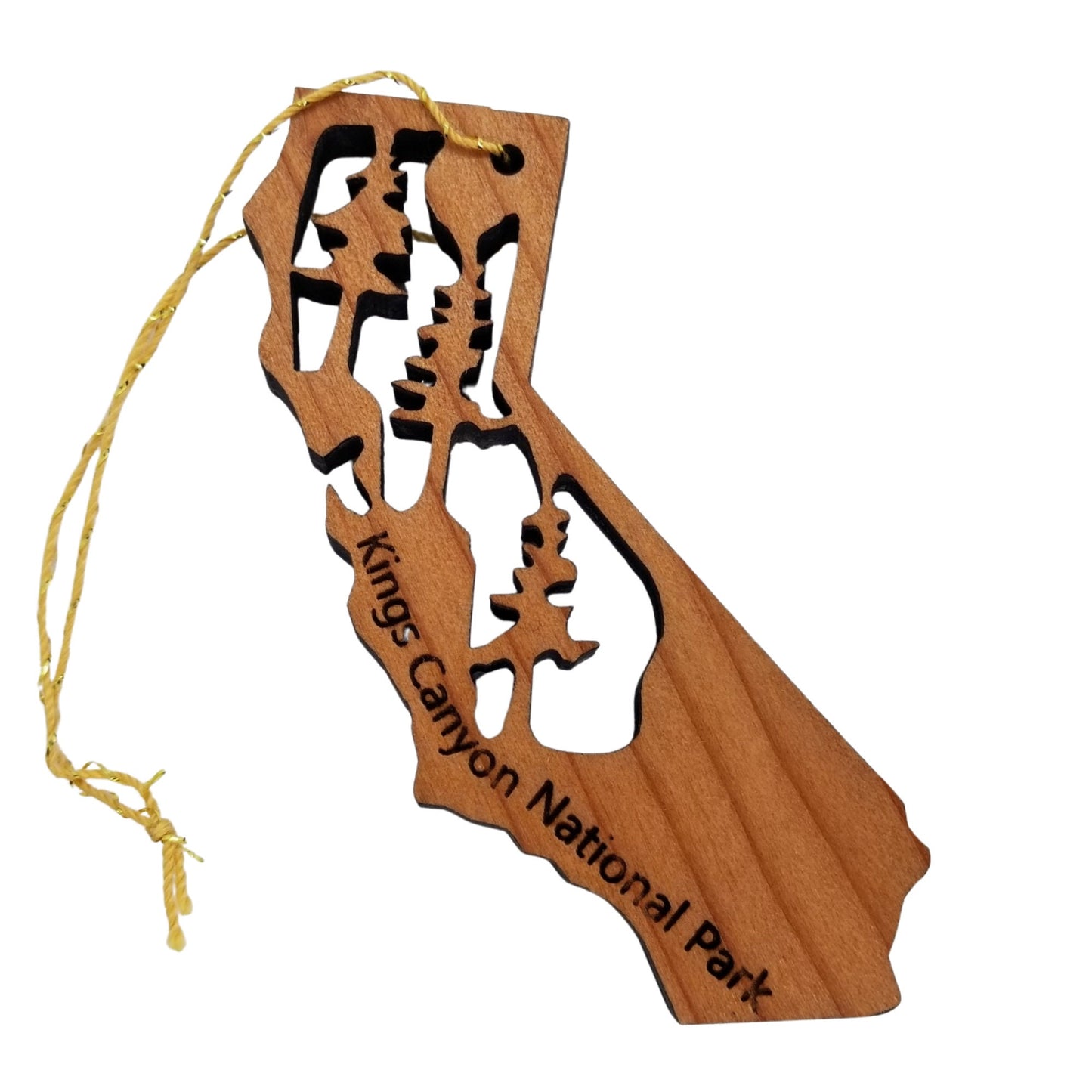 Wholesale Kings Canyon National Park California State Shape Souvenir Wood Christmas Ornament