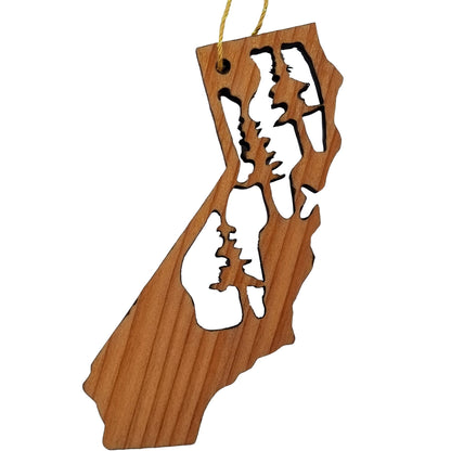 Wholesale Kings Canyon National Park California State Shape Souvenir Wood Christmas Ornament