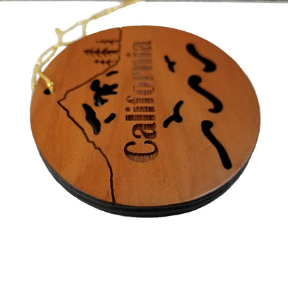California Christmas Ornament Oval Wood Souvenir - 15001