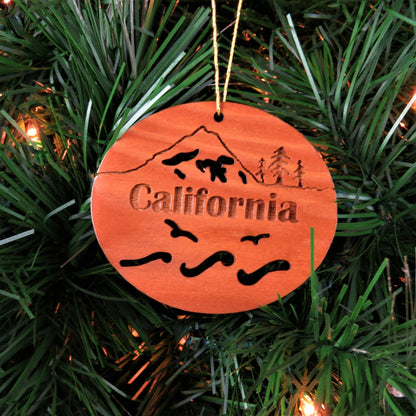 California Christmas Ornament Oval Wood Souvenir - 15001