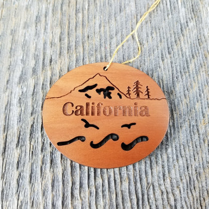 California Christmas Ornament Oval Wood Souvenir - 15001