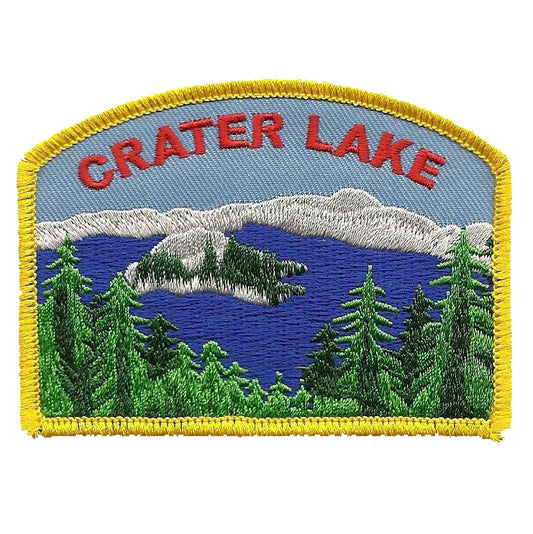 Oregon Patch - Crater Lake - Trees - Souvenir Iron on Badge Emblem