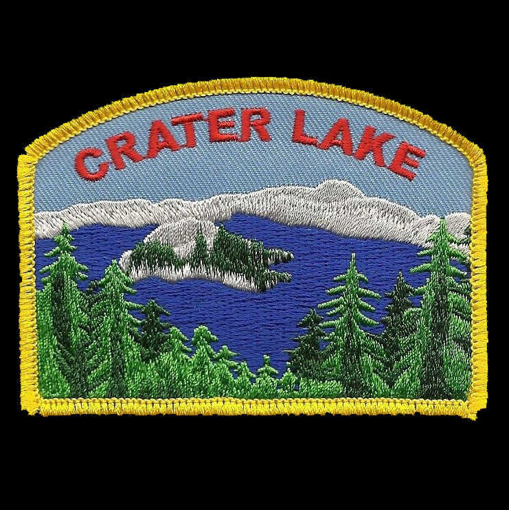 Oregon Patch - Crater Lake - Trees - Souvenir Iron on Badge Emblem