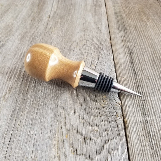 Wood Wine Stopper Maple Hand Turned Handmade Smooth Top Bottle Cork #302