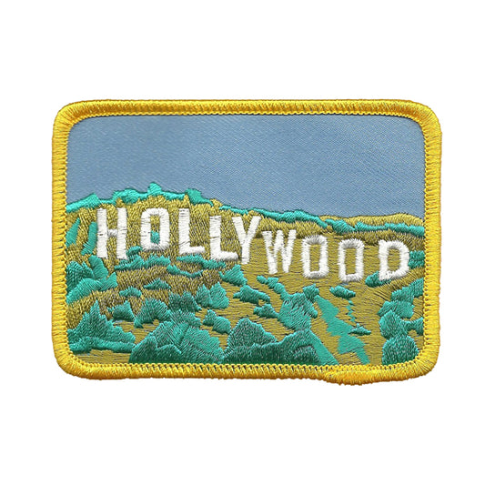 Hollywood Sign in the Hills Iron on Patch Souvenir Applique Badge Emblem Accessory