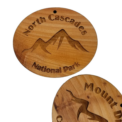 Dome Peak Ornament Wood Ornament Washington Souvenir Mountain Climbing Dome Glacier WA Cascades Hiking Mountaineering