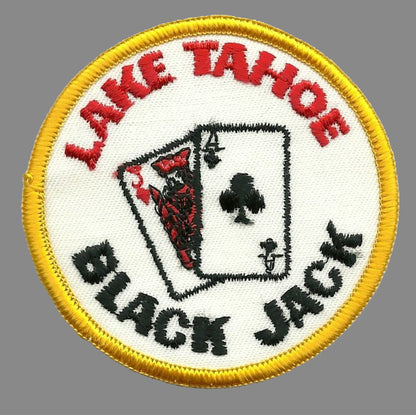 Vintage California Patch - Iron On Lake Tahoe - Black Jack - Nevada Souvenir Badge