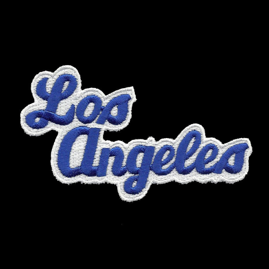 Los Angeles Patch - Script Blue and White - Iron On California Souvenir