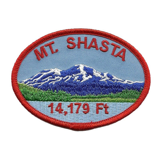 Mt Shasta Iron On Patch - California Souvenir Badge Emblem Oval