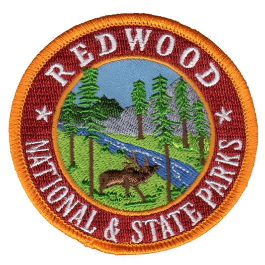 Redwood National and State Park Iron On Patch Souvenir Badge Emblem Applique Accessory