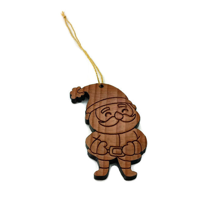 Santa Claus Christmas Ornament Wood Handmade 1058L