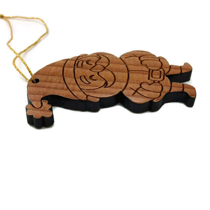Santa Claus Christmas Ornament Wood Handmade 1058L