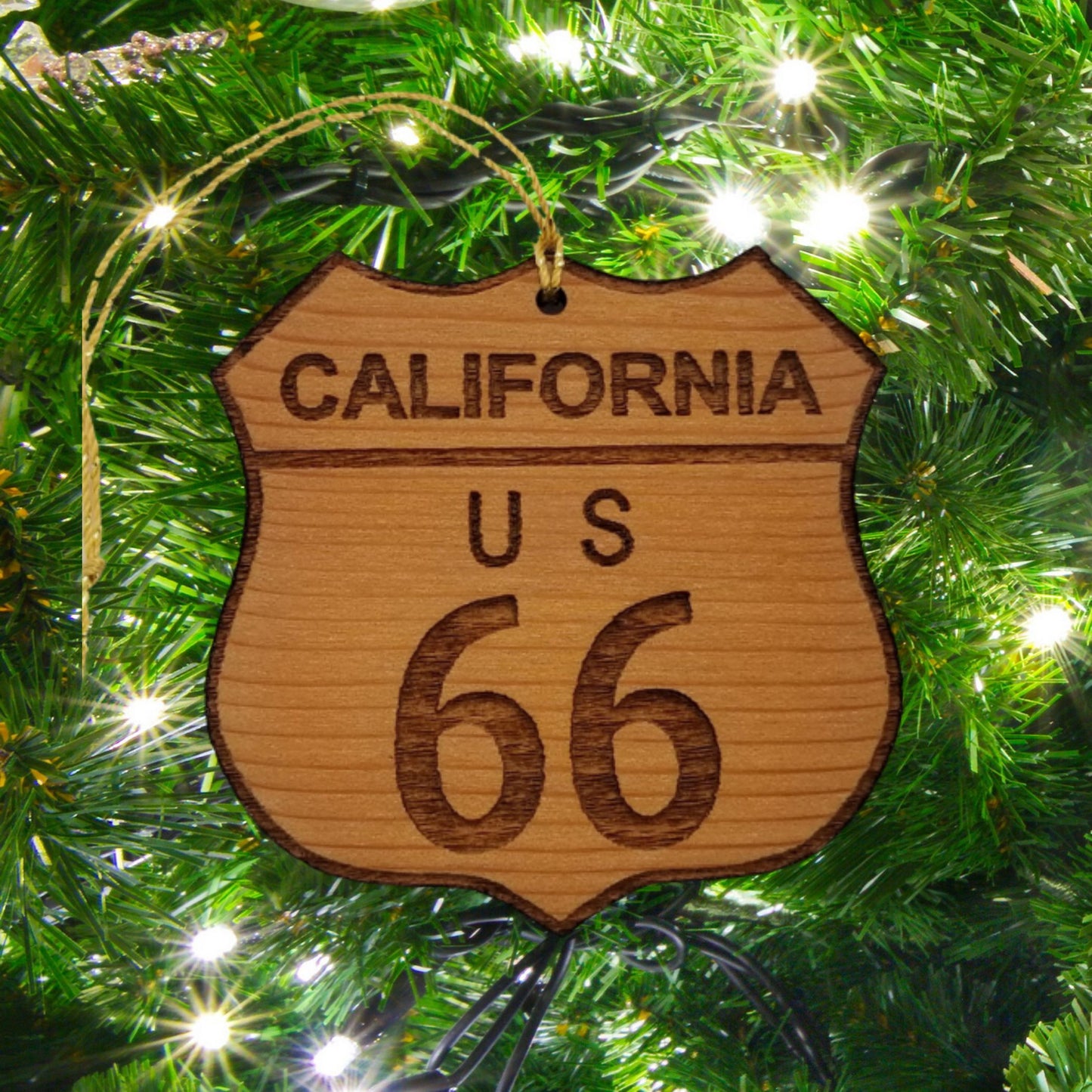 Wholesale Route 66 Ornament - California Christmas - Road Sign Wood Souvenir