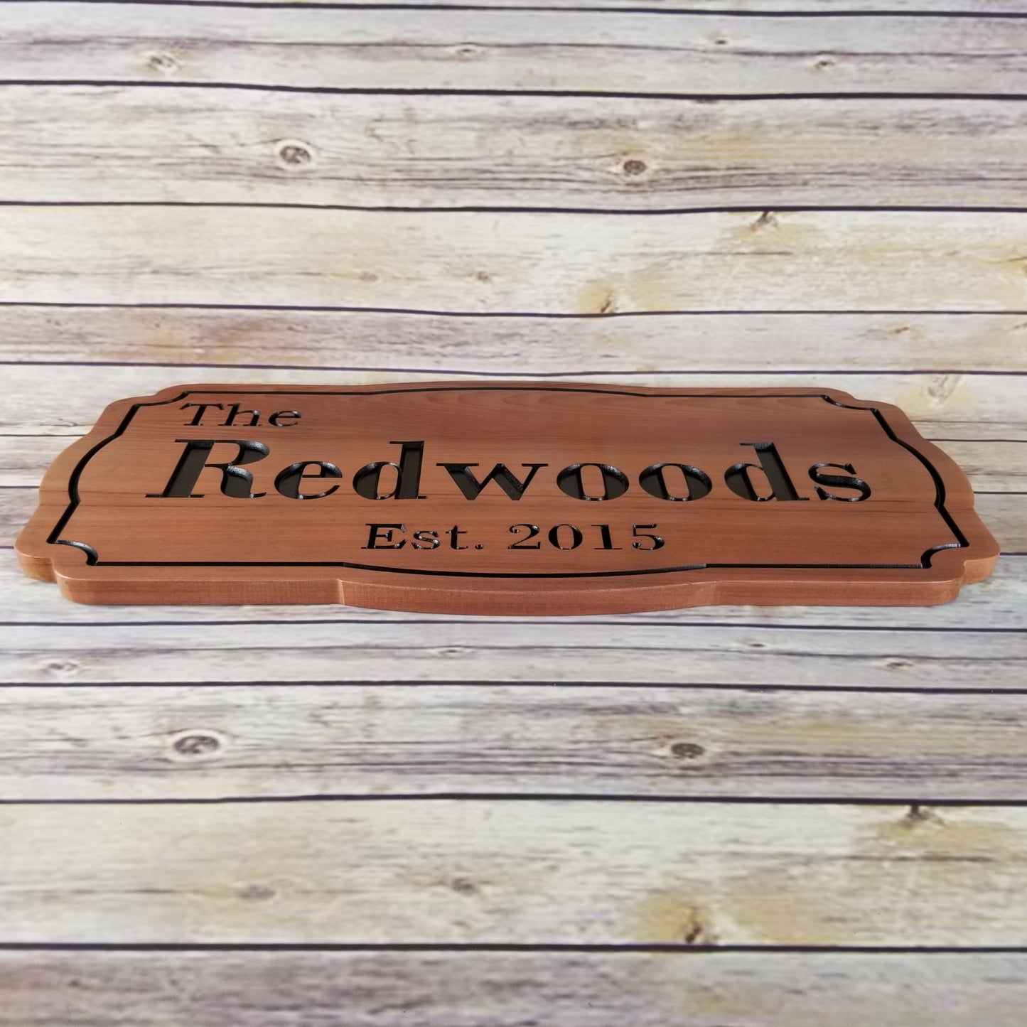 Family Name Custom Sign Est with Date Carved Sign Handmade Last Name Personalized California Redwood