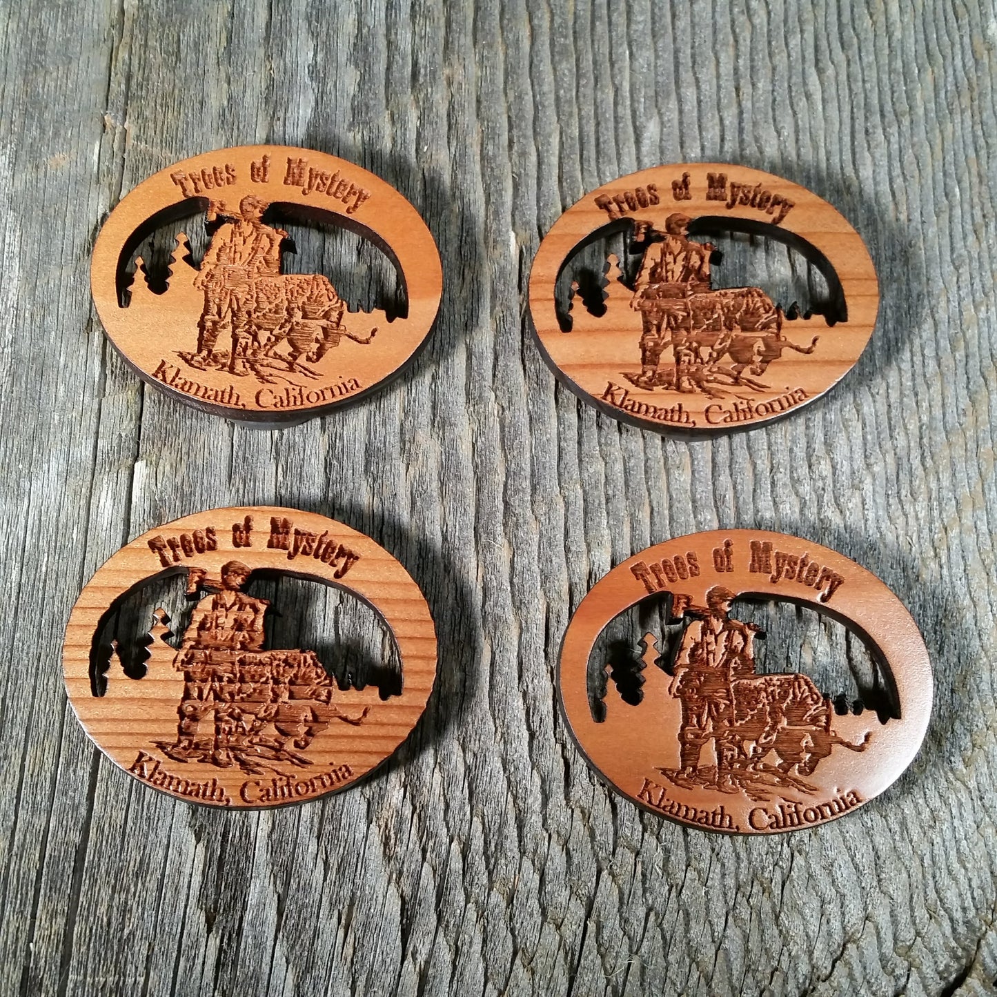 Trees of Mystery Souvenir Magnet Handcrafted USA Travel Wood Gift - M 4009