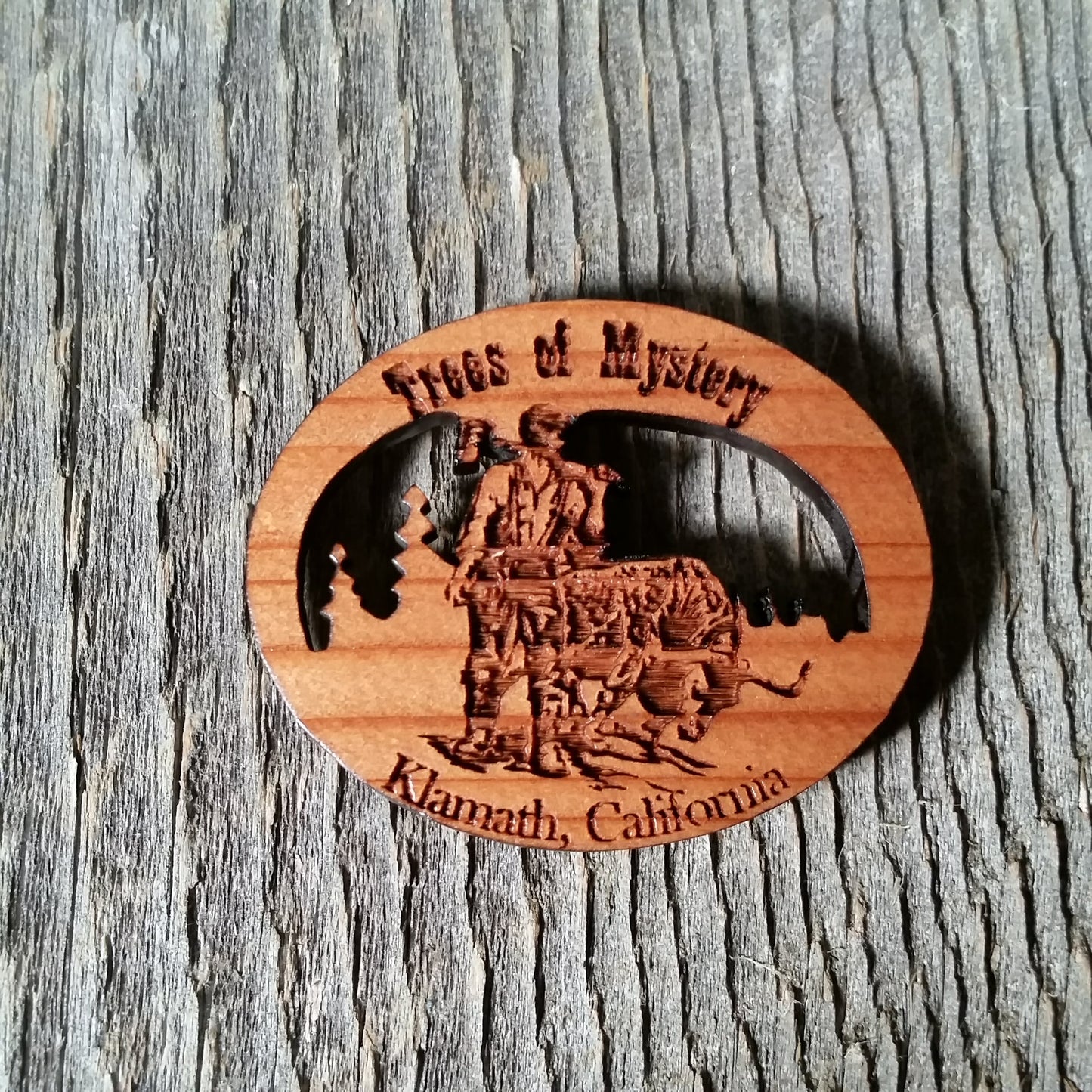 Trees of Mystery Souvenir Magnet Handcrafted USA Travel Wood Gift - M 4009