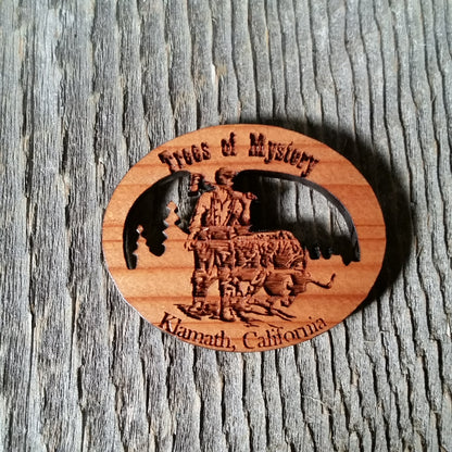 Trees of Mystery Souvenir Magnet Handcrafted USA Travel Wood Gift - M 4009