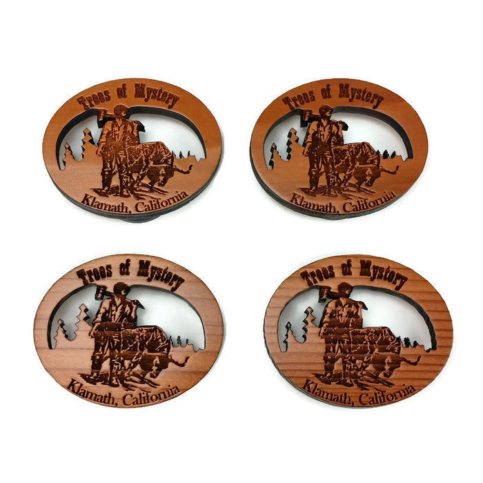 Trees of Mystery Souvenir Magnet Handcrafted USA Travel Wood Gift - M 4009