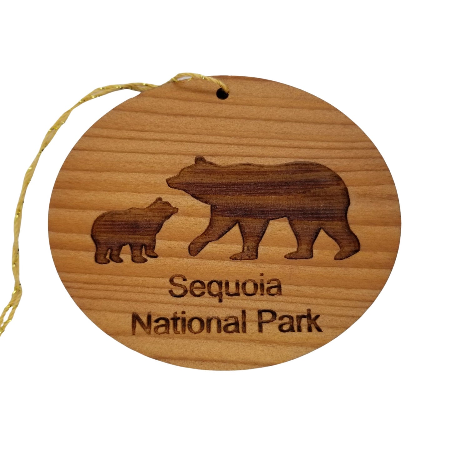 Wholesale Sequoia National Park Black Bear and Cub Ornament Handmade Wood Souvenir