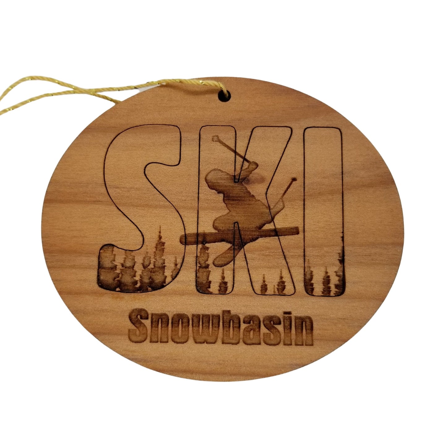 Wholesale Snowbasin Utah Ski Ornament - Wood Souvenir Made in USA