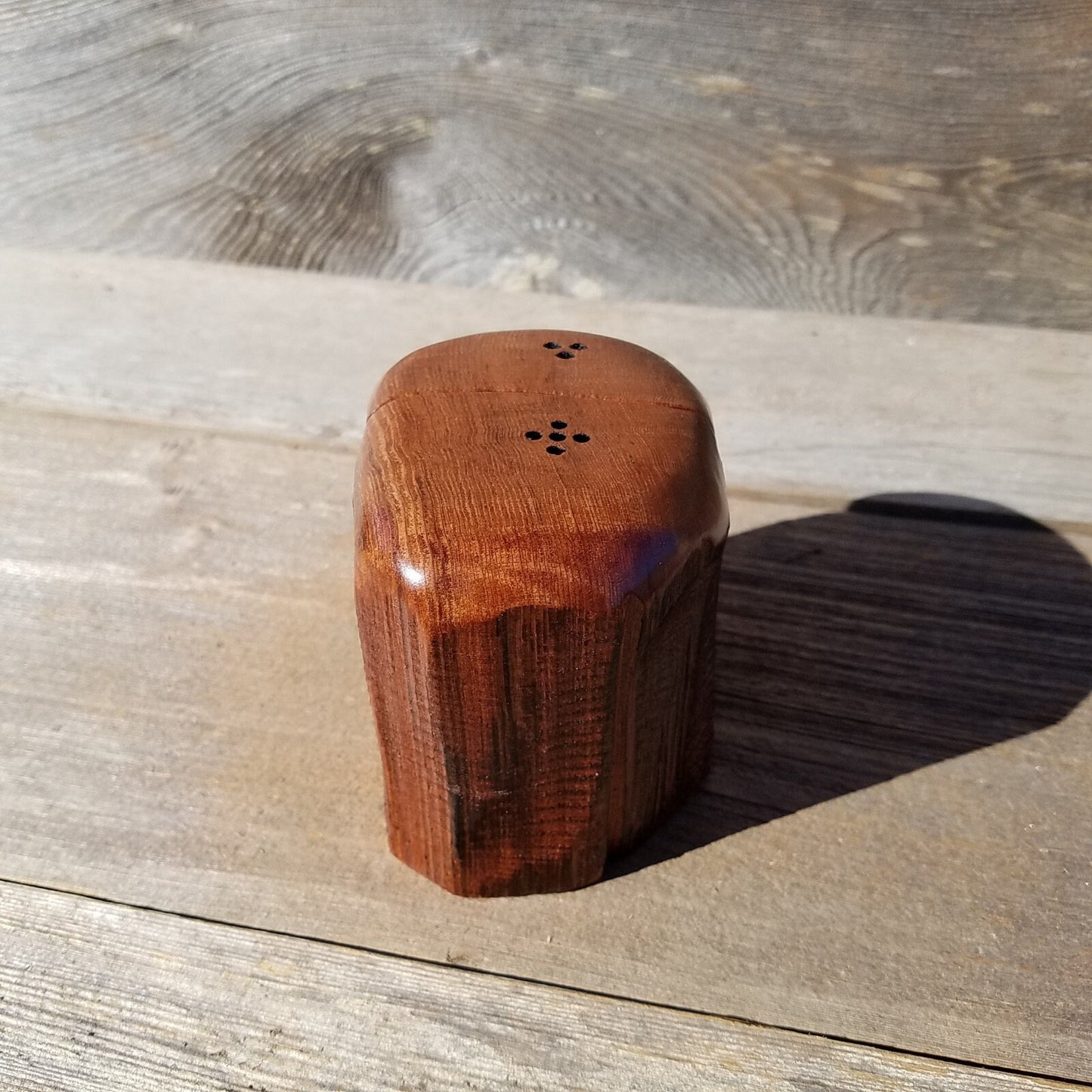 Wood Salt and Pepper Shakers Redwood Rustic Handmade #331 California Cabin Lodge Man Cave Camping Gift for Men