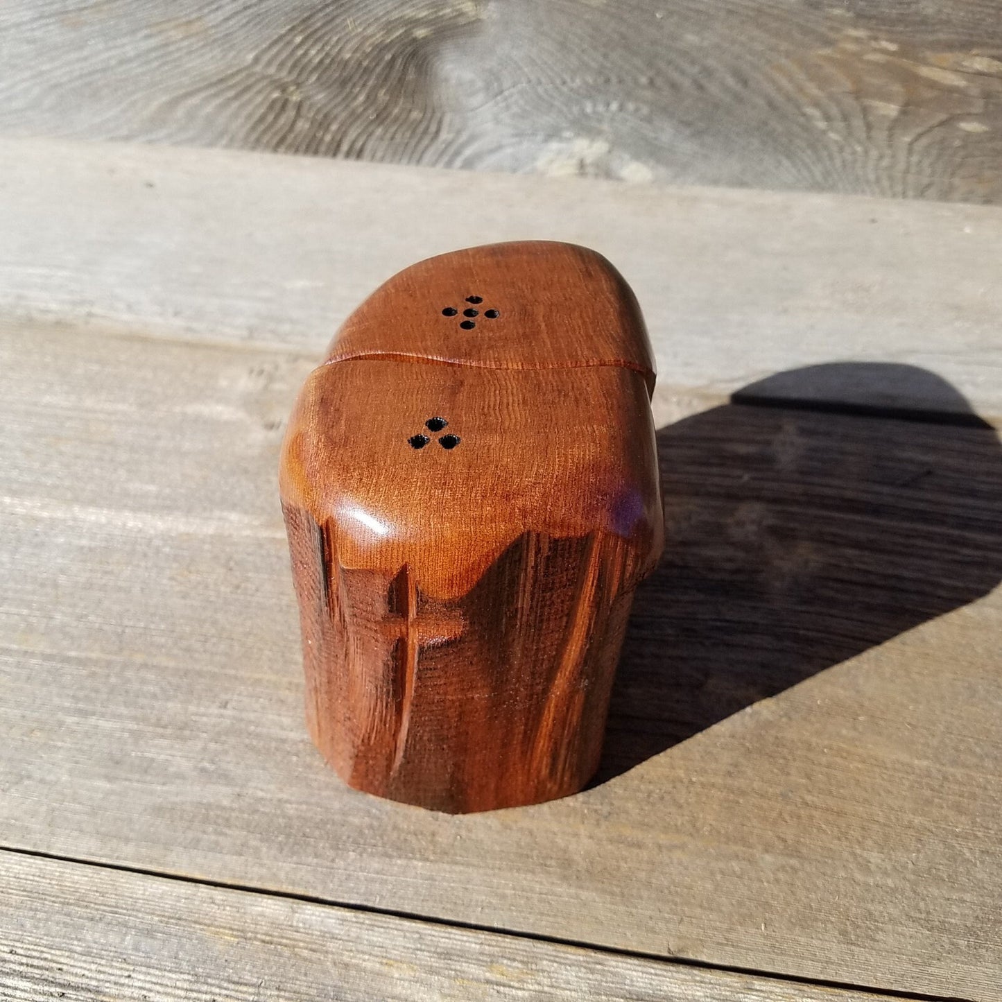 Wood Salt and Pepper Shakers Redwood Rustic Handmade #331 California Cabin Lodge Man Cave Camping Gift for Men