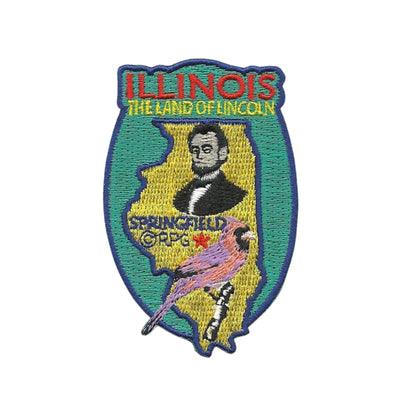 Illinois Patch – The Land of Lincoln - Illinois State Shape- Travel Patch Iron On – IL Souvenir Patch – Applique – Travel Gift 3"