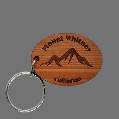 Mount Whitney Keychain California Mountains Handmade Wood Keyring Souvenir Sierra Nevada Travel Gift Tag Key Ring Mt Whitney