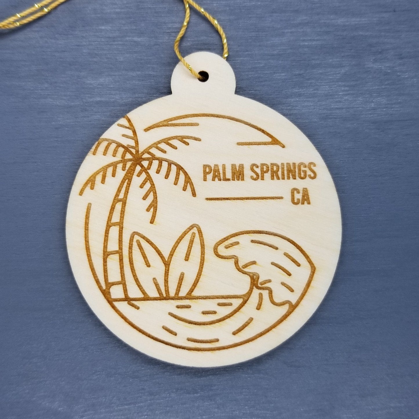 Wholesale Palm Springs California Wood Ornament Souvenir CA Ocean Beach