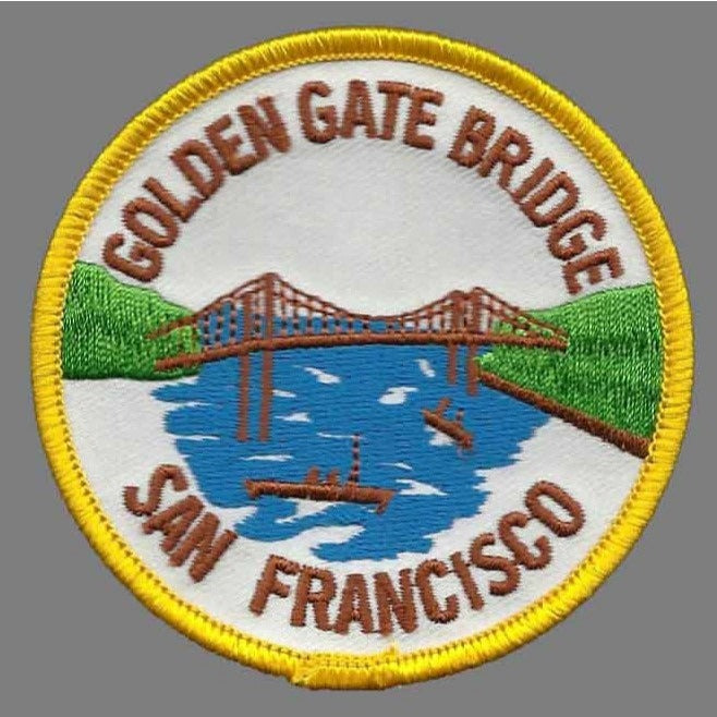 San Francisco Patch – Iron On Golden Gate Bridge – California Souvenir CA Travel Badge Emblem 3"