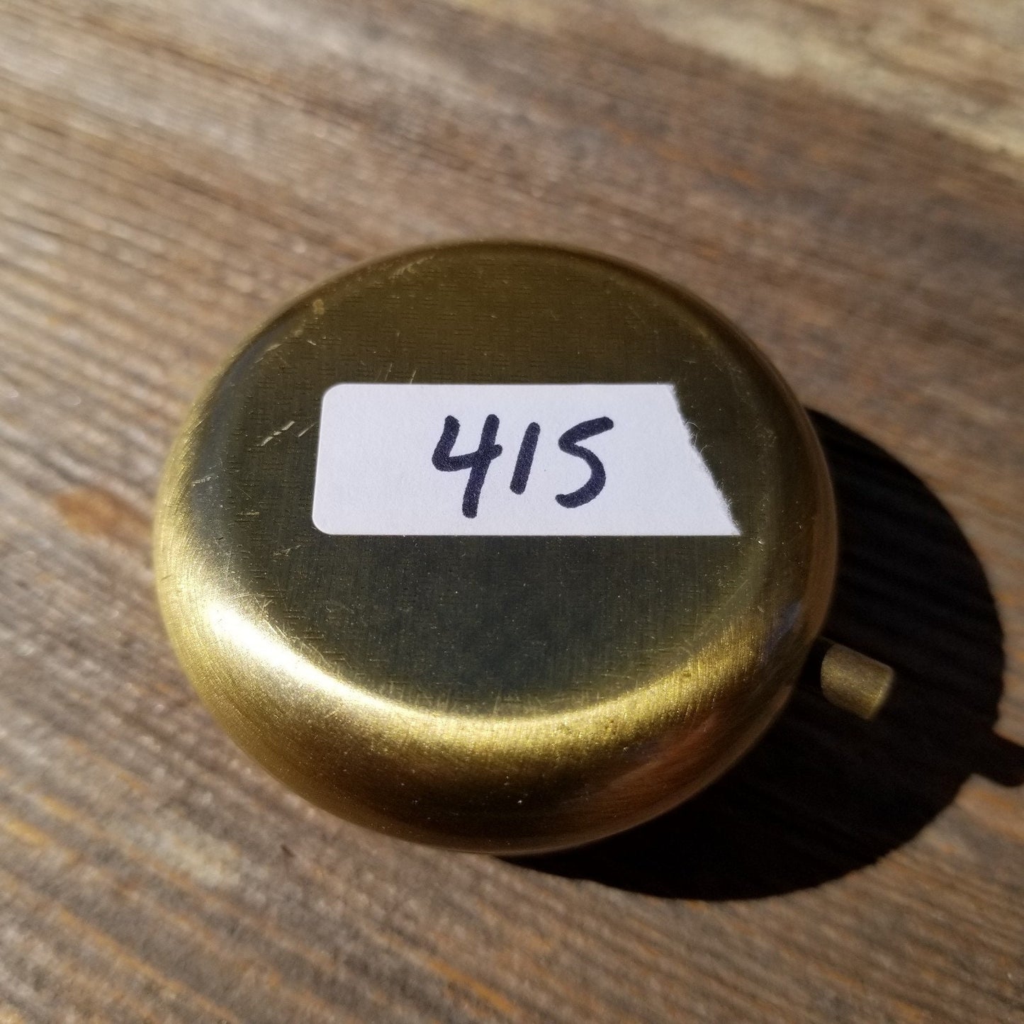 Handmade Pill Box 3 Sections California Redwood Burl Top #415 Souvenir Memento Rustic Antique Bronze